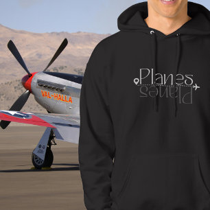 Planes Typography & Airplane, Birthday, Minimalist Hoodie