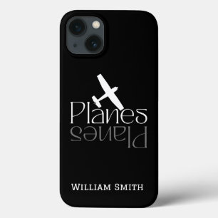 Planes Typography & Cessna Aeroplane,Minimalist iPhone 13 Case