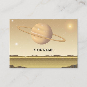 Planet above a desert. business card