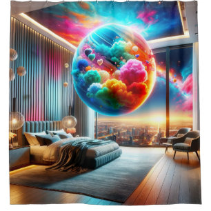 Planet Art Shower Curtain