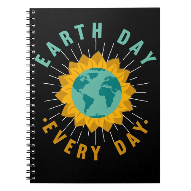 Planet Awareness Earth Day Sunflower Love Notebook (Front)
