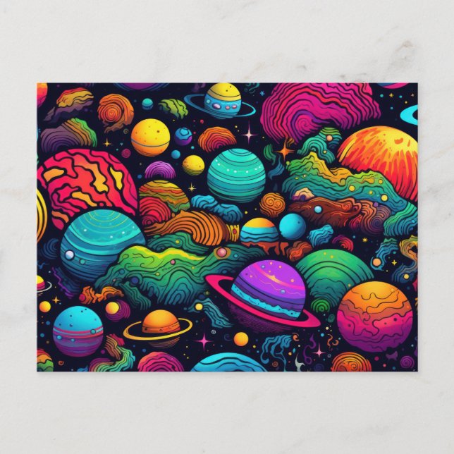 Planet background postcard (Front)