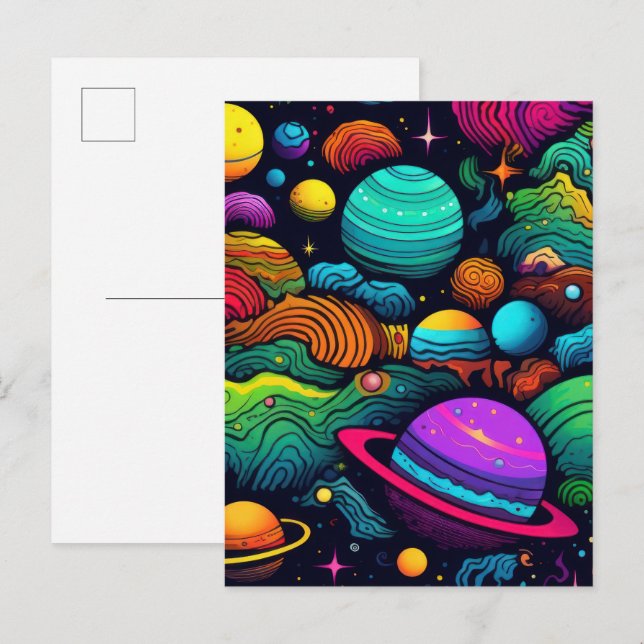 Planet background postcard (Front/Back)