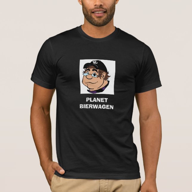 PLANET BIERWAGEN Caricature Black T-Shirt (Front)