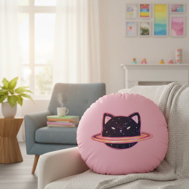 Planet Cat Round Pillow (Creator Uploaded)