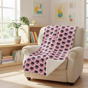 Planet Cat Sherpa Blanket