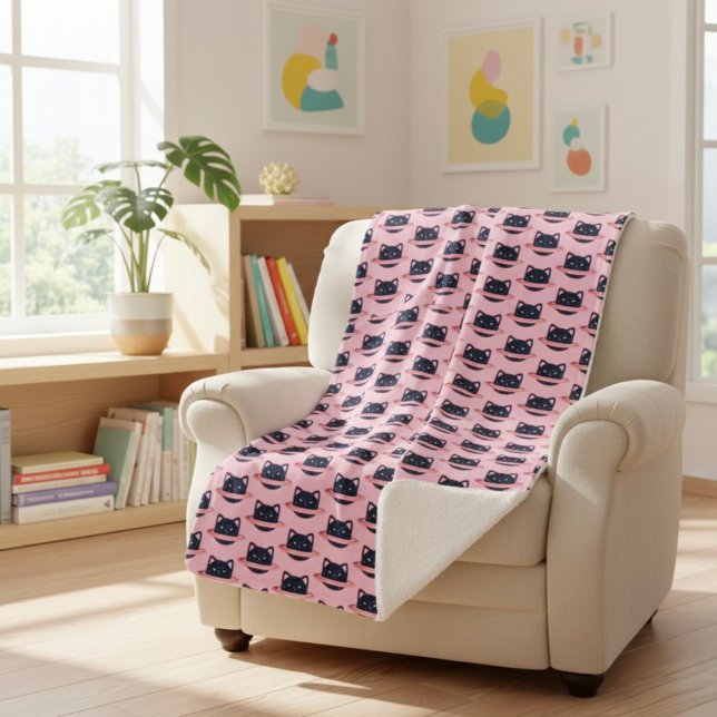 Planet Cat Sherpa Blanket (Creator Uploaded)