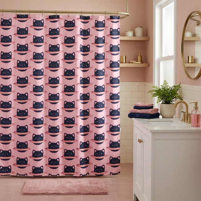 Planet Cat Shower Curtain (Creator Uploaded)