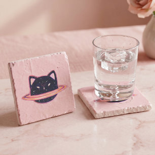 Planet Cat Stone Coaster