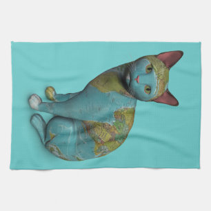 Planet Cat Tea Towel