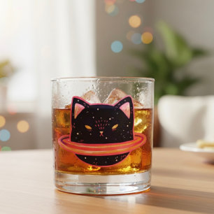 Planet Cat Whiskey Glass