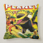 PLANET COMICS SCI FI ART ILLUSTRATION CUSHION<br><div class="desc">A funky Pillow,  with the cover art illustration of the iconic Retro Sci Fi publication Planet Comics,  number 42,  May 1946,  by Joe Doolin. Available in other options. Visit our store for more Sci Fi Pillows and other Retro style Gifts.</div>