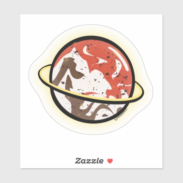 Planet custom cut sticker (Sheet)