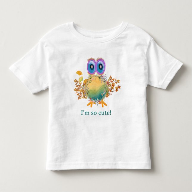 Planet Cute Collection of Little Guys Personalise Toddler T-Shirt (Front)