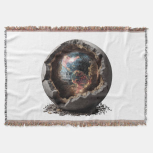 Planet Disco Core – Earth Breaks into Party Mode Throw Blanket