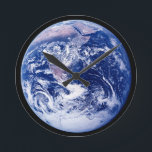 Planet Earth Amazing Space Picture Round Clock<br><div class="desc">For an "Out of This World" experience,  add this stunning Earth photograph to your favourite piece. Perfect for every space man ,  and woman,  out there!</div>