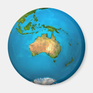 Planet Earth - Australia - Colourful Globe. 3d Magnet