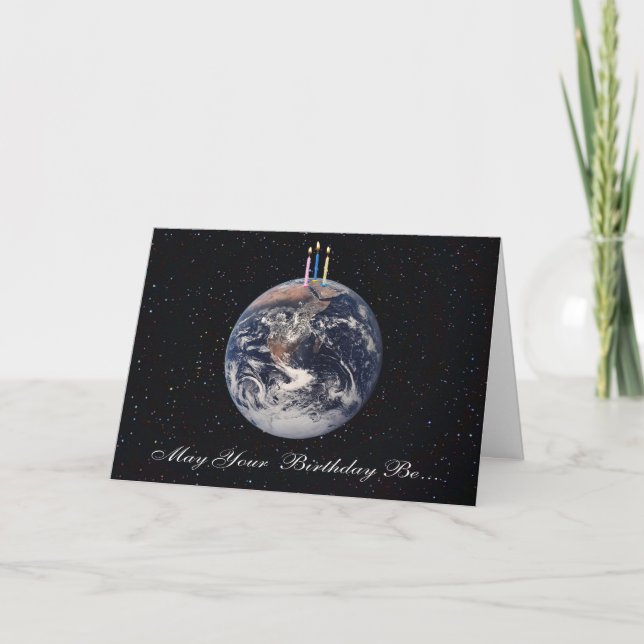 Planet Earth Birthday Card (Front)