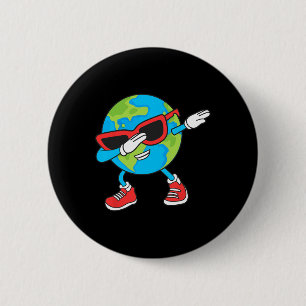 Planet Earth Birthday Day Dab Groovy Dabbing Boys 6 Cm Round Badge
