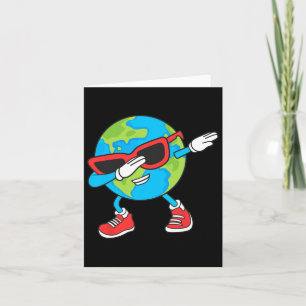 Planet Earth Birthday Day Dab Groovy Dabbing Boys Card