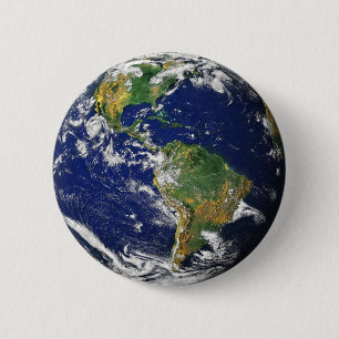Planet Earth brooch 6 Cm Round Badge