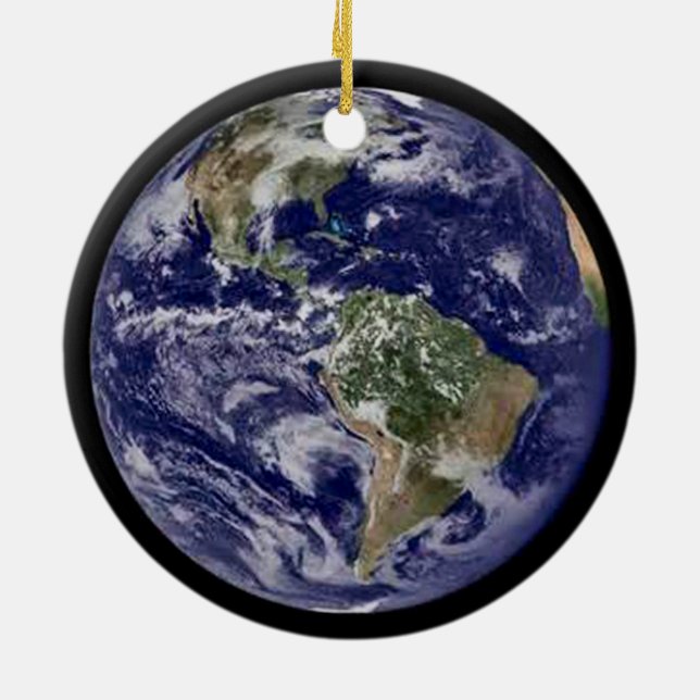 Planet Earth Ceramic Ornament (Back)