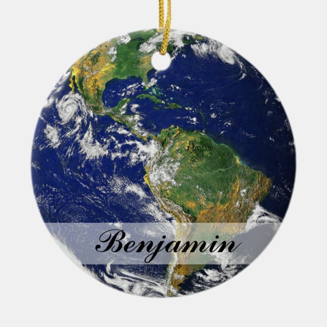 Planet Earth | Ceramic Tree Decoration (Front)