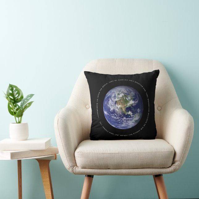 Planet Earth - Christian  John 3:16 Jesus God Cushion (Chair)