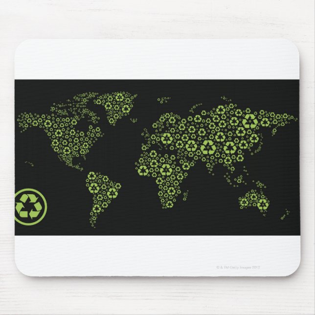 Planet earth composed of recycling symbols mouse pad (Front)