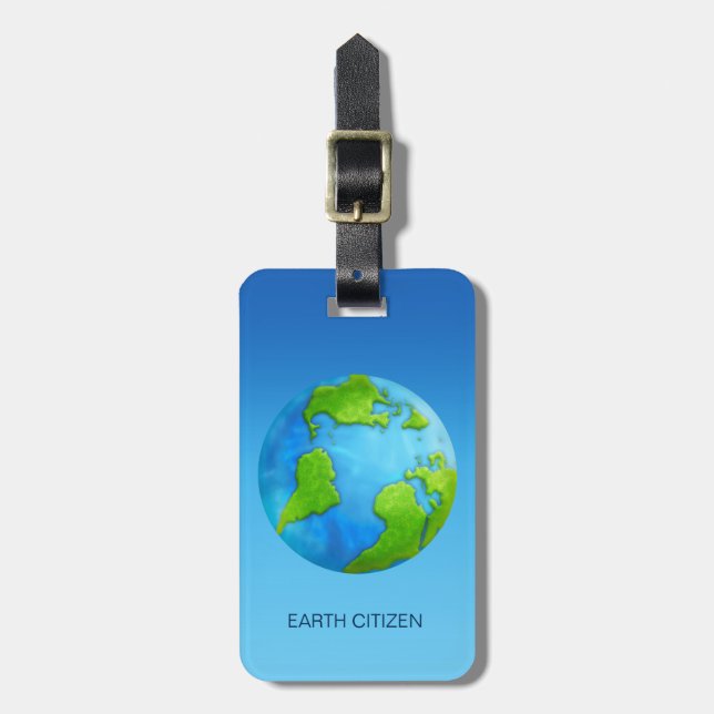 Planet Earth Custom Luggage Tag (Front Vertical)