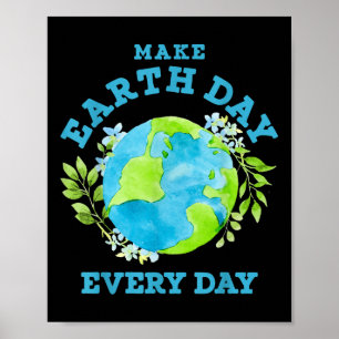 Planet Earth Day Every Day Climate Change Environm Poster