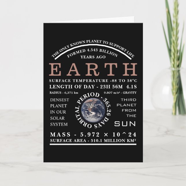 Planet Earth Detailed Astronomy Card (Front)