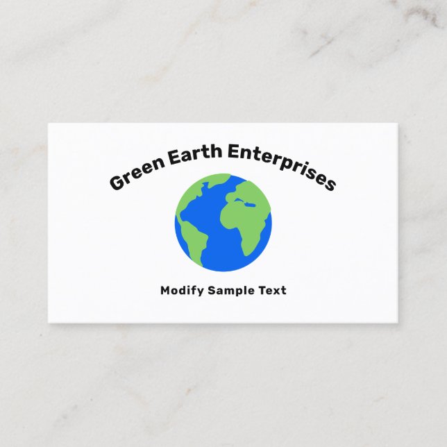 Planet Earth Environmental Business Card (Front)