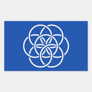 Planet earth flag rectangular sticker