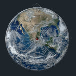 Planet Earth from Outer Space with Clouds Dartboard<br><div class="desc">On this planet Earth dartboard, our home world fills the entire space. As seen from above, the globe is blue and brown with swishes of white clouds. Whether you’re a geeky outer-space astronomy science nerd, a world traveller or adventurer, you're celebrating Earth Day, or you just love the cosmos and...</div>