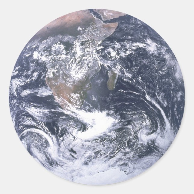 Planet Earth From Space Earth Day Classic Round Sticker (Front)