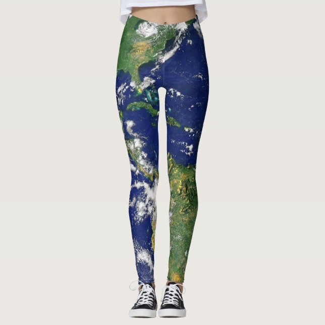 PLANET EARTH FROM SPACE Girls' Leggings (America) (Front)