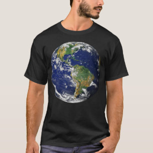 PLANET EARTH FROM SPACE Mens Black T-Shirt
