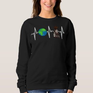 Planet Earth German Shorthaired Pointer Heartbeat Sweatshirt