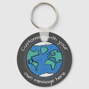 Planet Earth Globe Custom Key Ring
