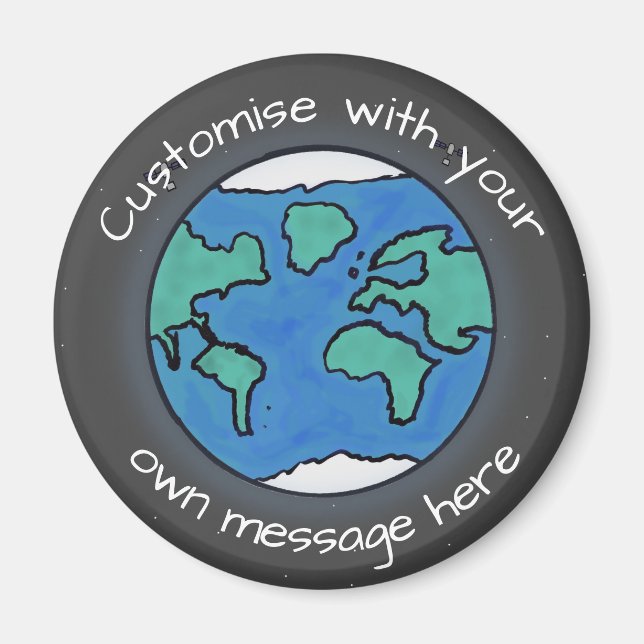 Planet Earth Globe Custom Magnet (Front)
