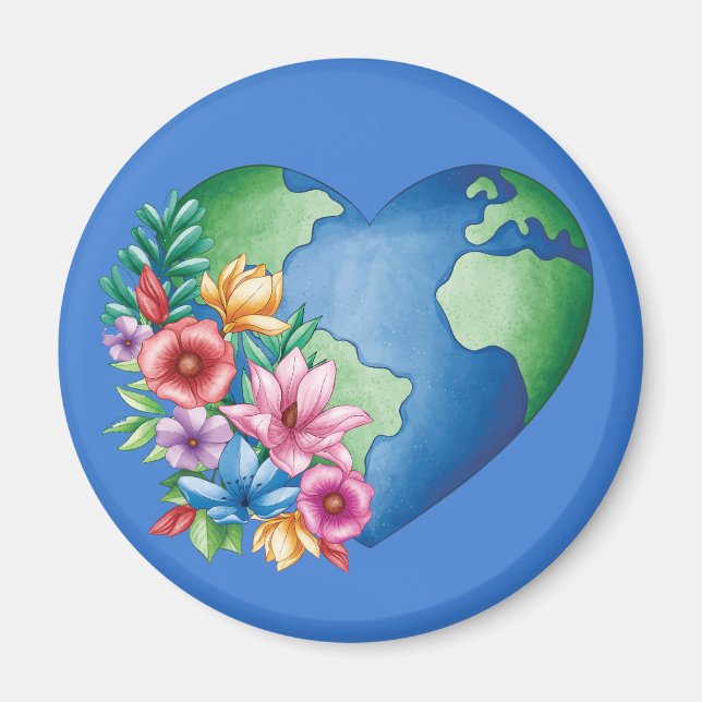 Planet Earth Heart Magnet (Front)