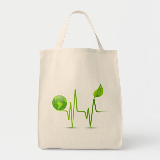 PLANET EARTH HEART MONITOR TOTE BAG (Front)