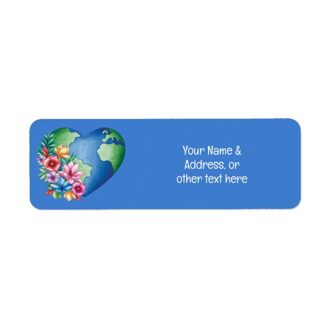 Planet Earth Heart Return Address Label (Front)