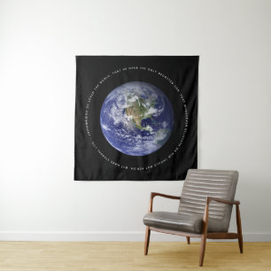 Planet Earth in Space - Christian  John 3:16 Tapestry