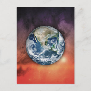 Planet Earth In Space Postcard