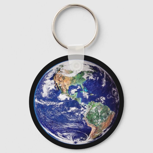 Planet Earth Key Chain. Key Ring (Front)