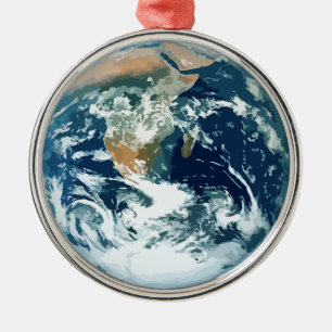 Planet Earth Metal Ornament