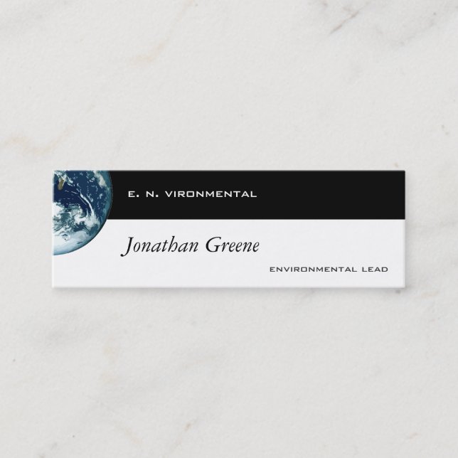 Planet Earth Mini Business Card (Front)