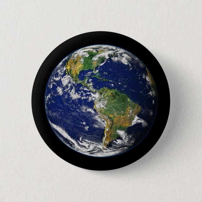 PLANET EARTH natural (solar system) ~ 6 Cm Round Badge (Front)